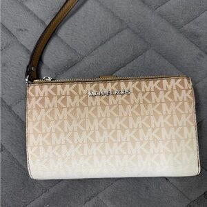 Michael Kors Beige Monogram Clutch